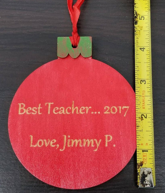 Engraved Wood Ornament | Christmas Ornament | Custom Wooden Engraved | Wood Ornaments | Personalized Ornament for Christmas and Wedding