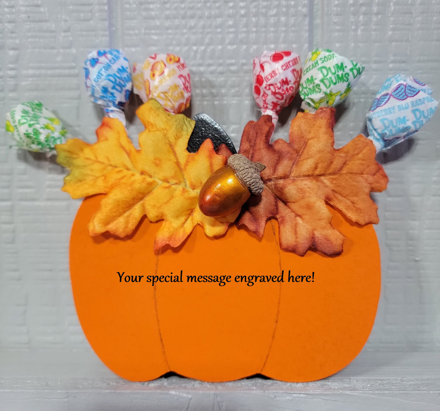 Wooden Fall Pumpkin Candy Lollipop Sucker Holder