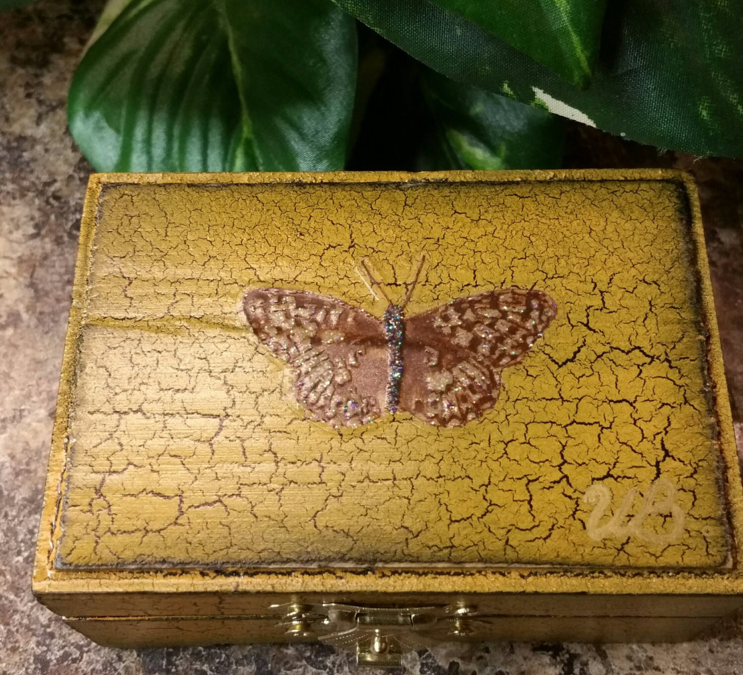 Hand Crafted Wooden Small Box "Butterfly", Memory, Jewelry, Tooth fairy box, Baby Hair Box