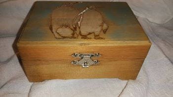Hand Crafted  Beautiful  Penguins  Wooden Box Hand Painted, Jewelry, Tooth fairy box, Baby box, trinket box, Playing Card Box,Memory Box