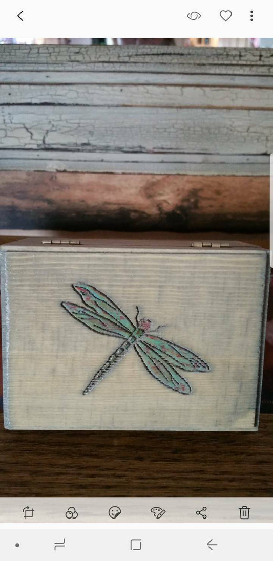 Dragonfly Personalized Wood Box, Trinket Box, Photo Box, Jewelry Box, Woo Box