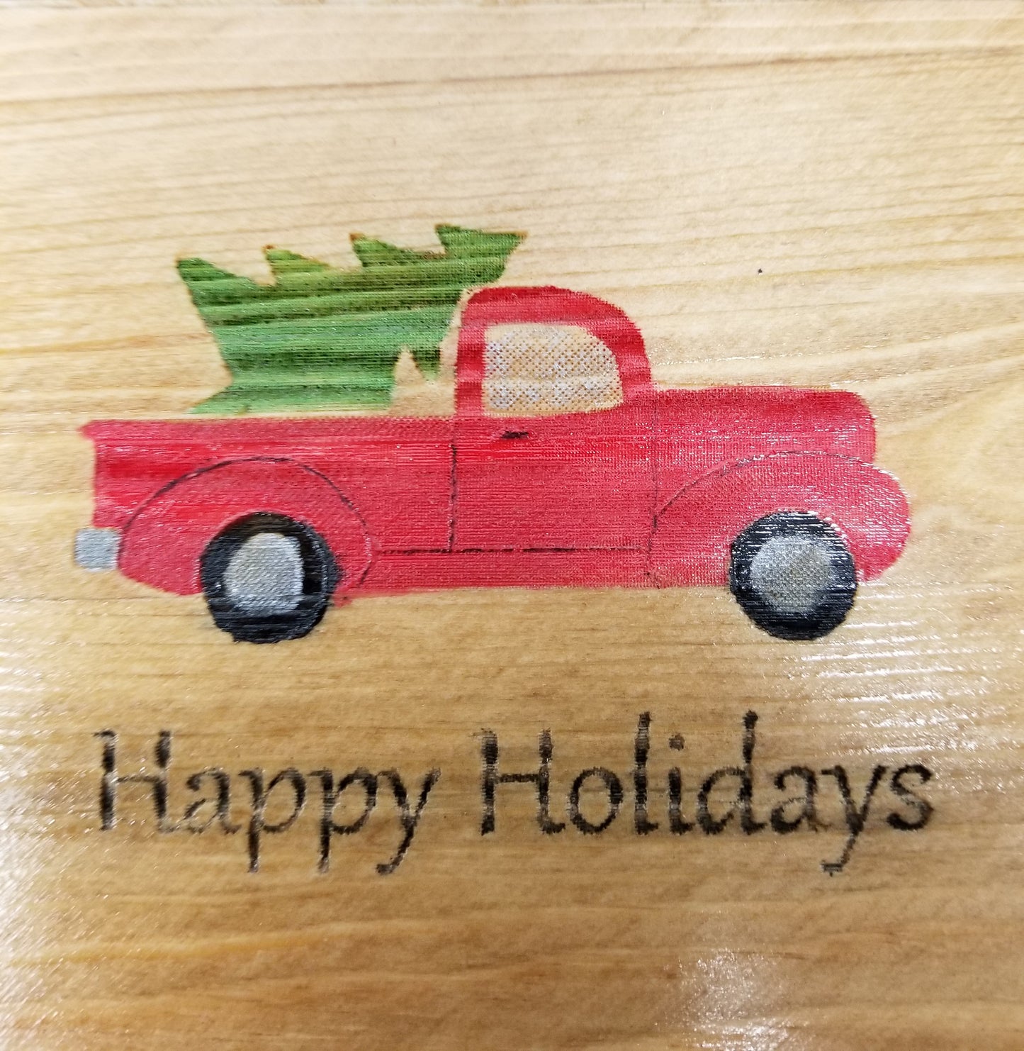 Pickup Truck Retro Christmas Wood Box,  Gift Box, Photo Box, Memory Box, Trinket Box, Photo Storage, Travel box, Jewelry Box, One of a Kind
