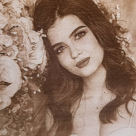 Your Photo Transformed into a Timeless Laser Engraved Wooden Photo with Frame 8 x 10