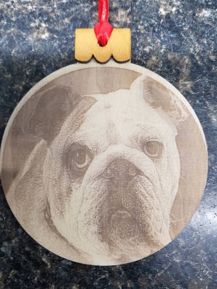 Engraved Photo on Wood Christmas Ornament, Personalized  Picture, Keepsake, Baby Picture, 1st Christmas, Dog Picture Ornament