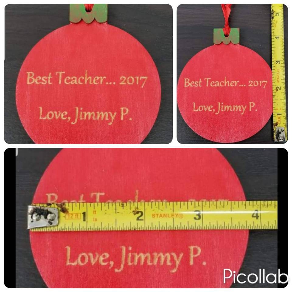 Engraved Photo on Wood Christmas Ornament, Personalized  Picture, Keepsake, Baby Picture, 1st Christmas, Dog Picture Ornament