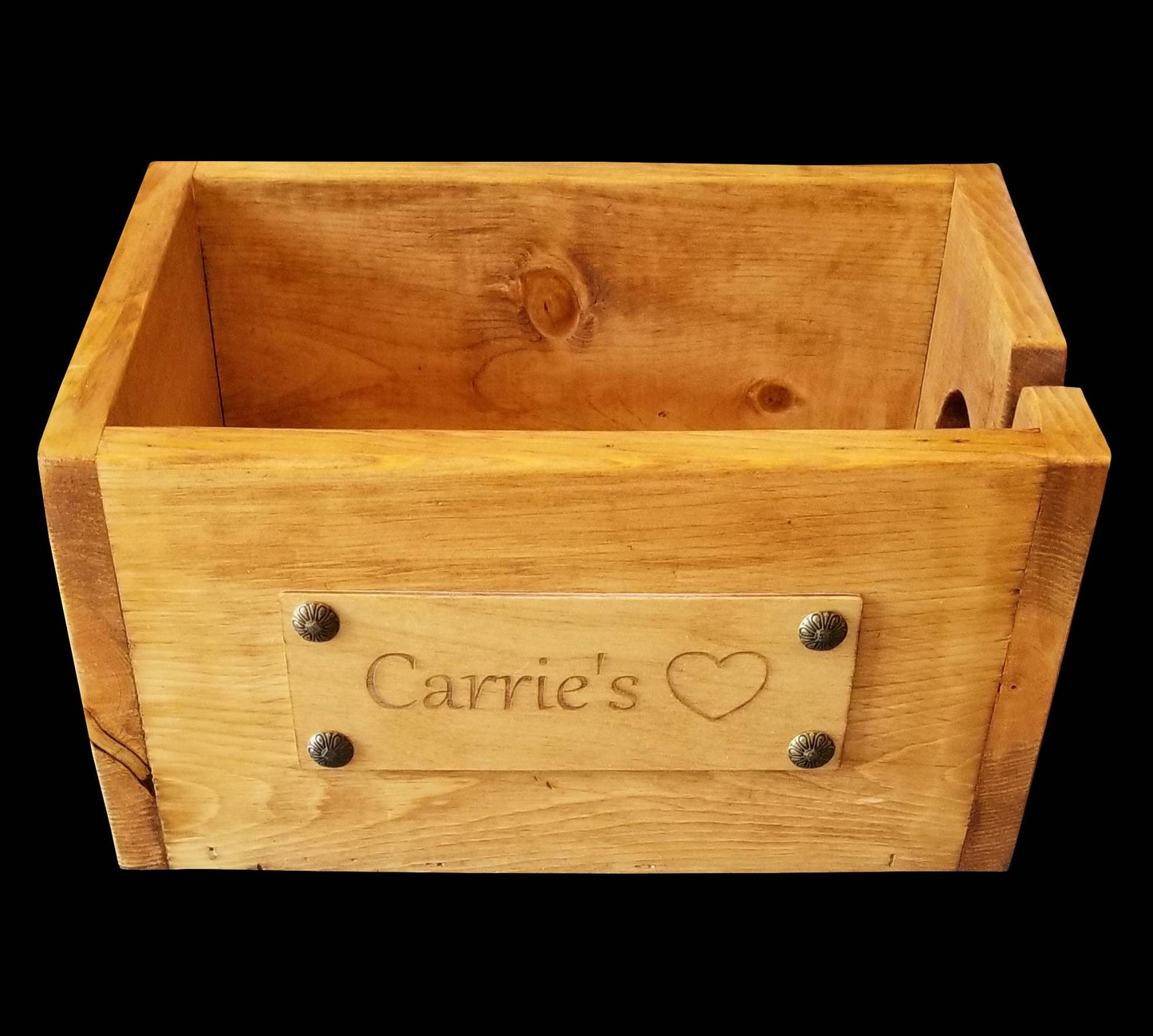Stained Wooden Yarn Box,Engraved Personalized Yarn Storage Box,Yarn Bowl,Wood Box, Knitting Yarn Box, Crochet Storage Box, Yarn Holder,
