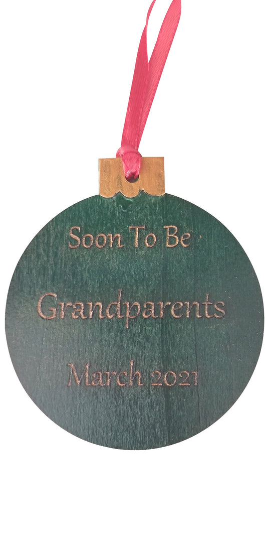 Engraved Wood Christmas Ornament Teacher, Pastor,  Grandparents, Priest, Family, Baby's 1st Christmas Ball Ornament. 1st Christmas Together