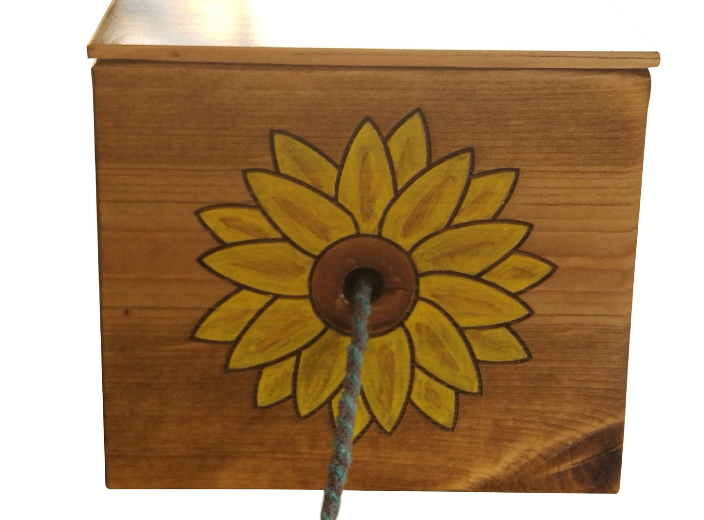 Flower Sunflower Wooden Yarn Box With Lid,Personalized Yarn Storage Box,Yarn Bowl,Wood Box,Knitting Yarn Box,Crochet Storage Box,Yarn