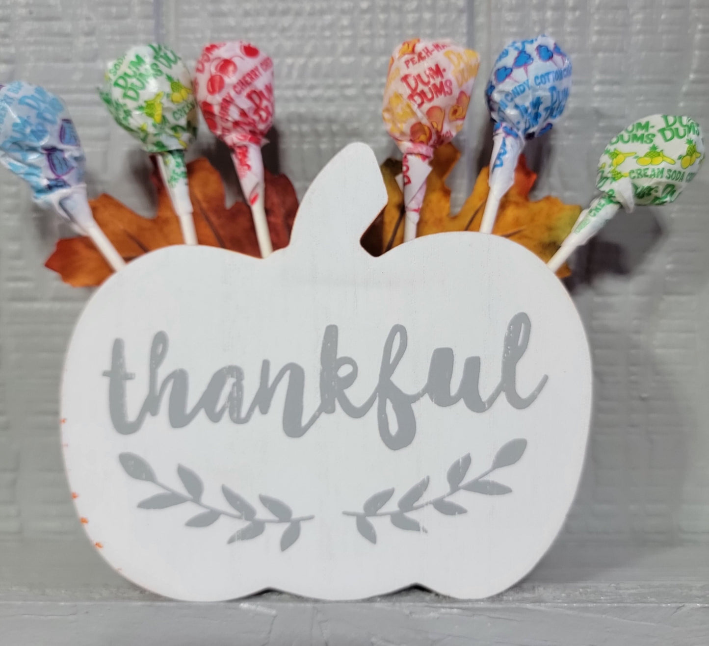 Wooden Fall Pumpkin Candy Lollipop Sucker Holder