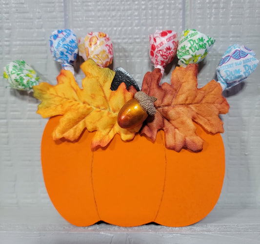 Wooden Fall Pumpkin Candy Lollipop Sucker Holder