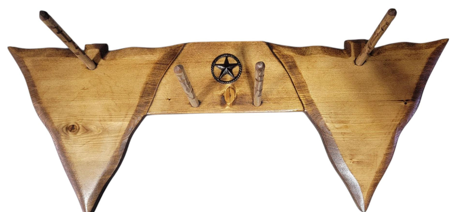 Longbow Rack, Crossbow Rack, Wooden bow Rack, Rustic Crossbow Rack, Archery Bow Rack, Arrowhead, Crossbow Holder, Star, Archery Wall Mount