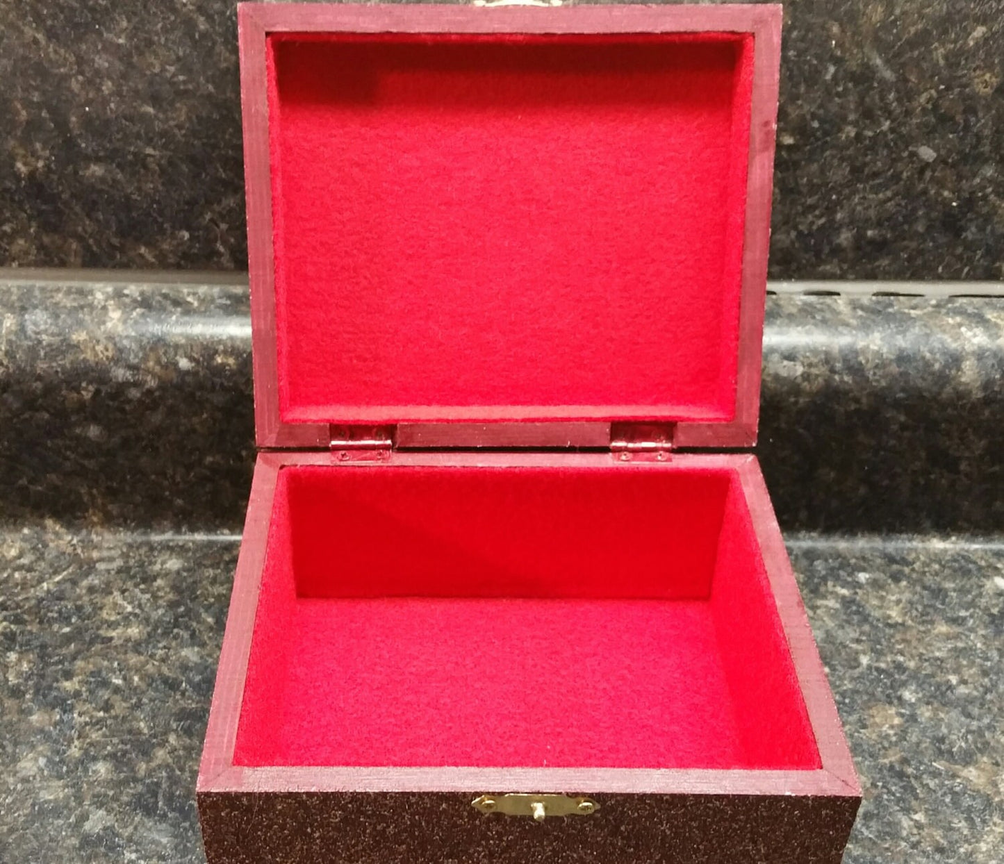 Red Bear Wooden Box, Recipe Box, Photo Box, Memory Box, Trinket Box, Essential Oil Box, Oil Safe
