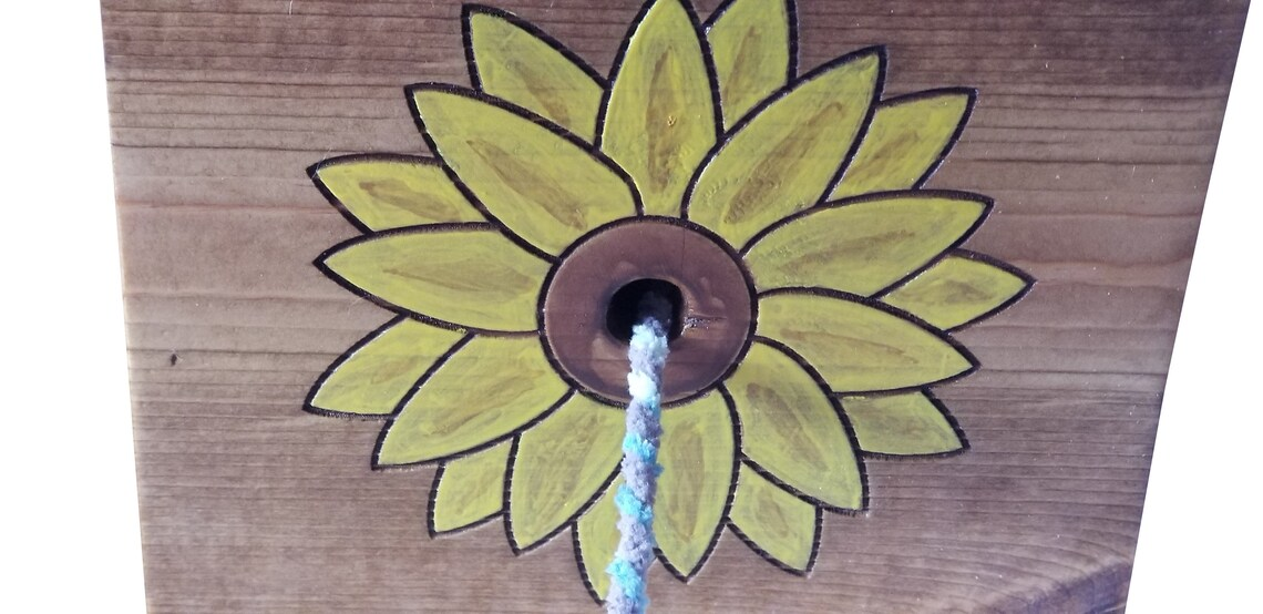Engraved Sunflower Yarn Box, Wooden Knitting Storage, Personalized Craft Box - Image 5