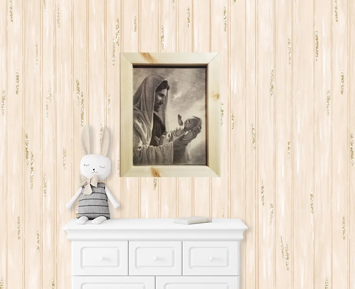 Jesus Holding Baby Wood Engraved Picture, Religious Wall Art - Image 6