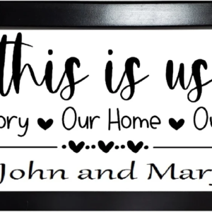 Personalized Engraved Family Name Sign, "This Is Us" Framed Art