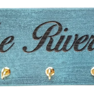 Personalized Engraved Wood Key Rack, Distressed Family Name Holder