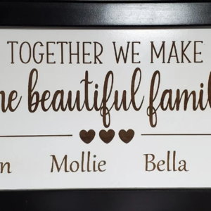 Personalized Family Name Sign, Engraved Fireplace Mantel Decor, Blended Family Gift