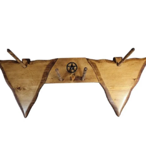 Rustic Wood Crossbow Rack, Arrowhead Design, Wall Mounted Bow Holder