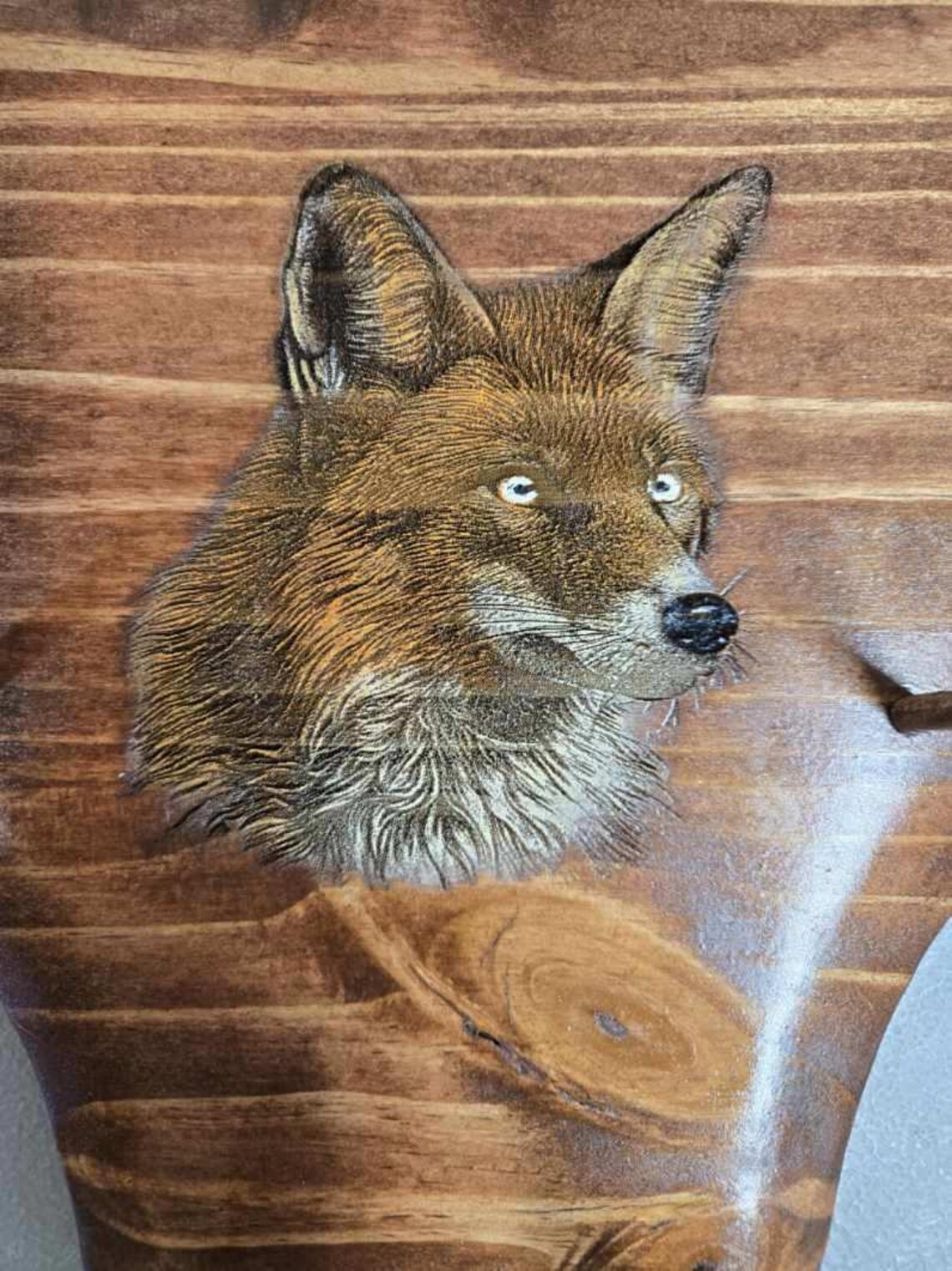 Hunters Game Call Display With Handpainted Fox, Hunters Call Rack, Holder, Binoculars Holder, Display, Archery Release, Hats Holder, Keys - Image 3